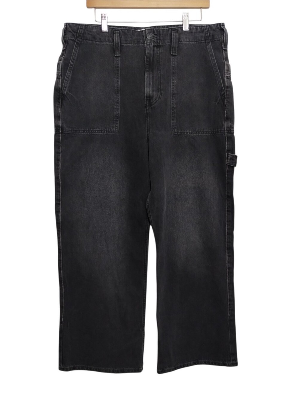 We The Free Major Leagues Cargo Jeans in Vintage Black Women's 32 High Rise